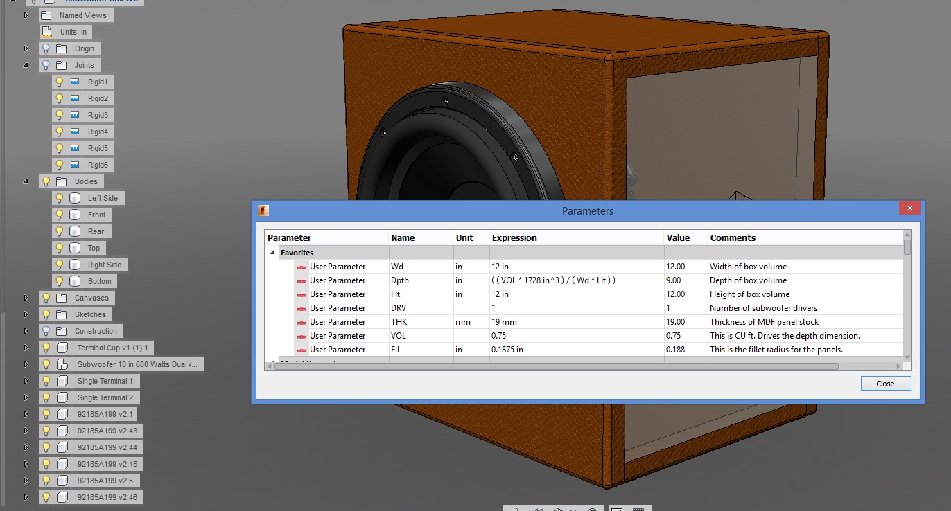 Mobile Audio Subwoofer ParametricAutodesk Online Gallery