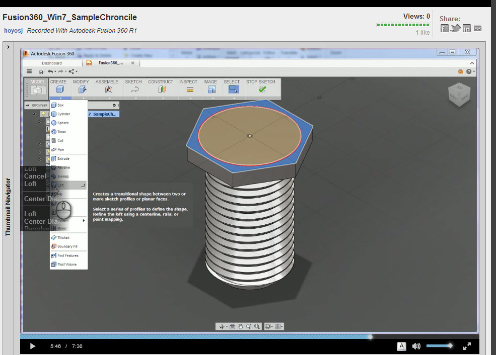 Screencast Fusion demoAutodesk Online Gallery