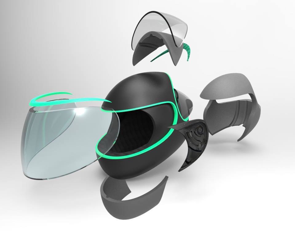 C Through Motorcycle Helmet for riding in the rain (Design Project