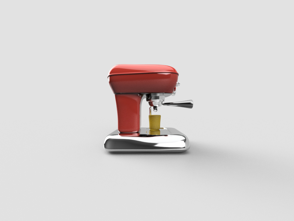 Retro Red Caffee Machine|Autodesk Online Gallery