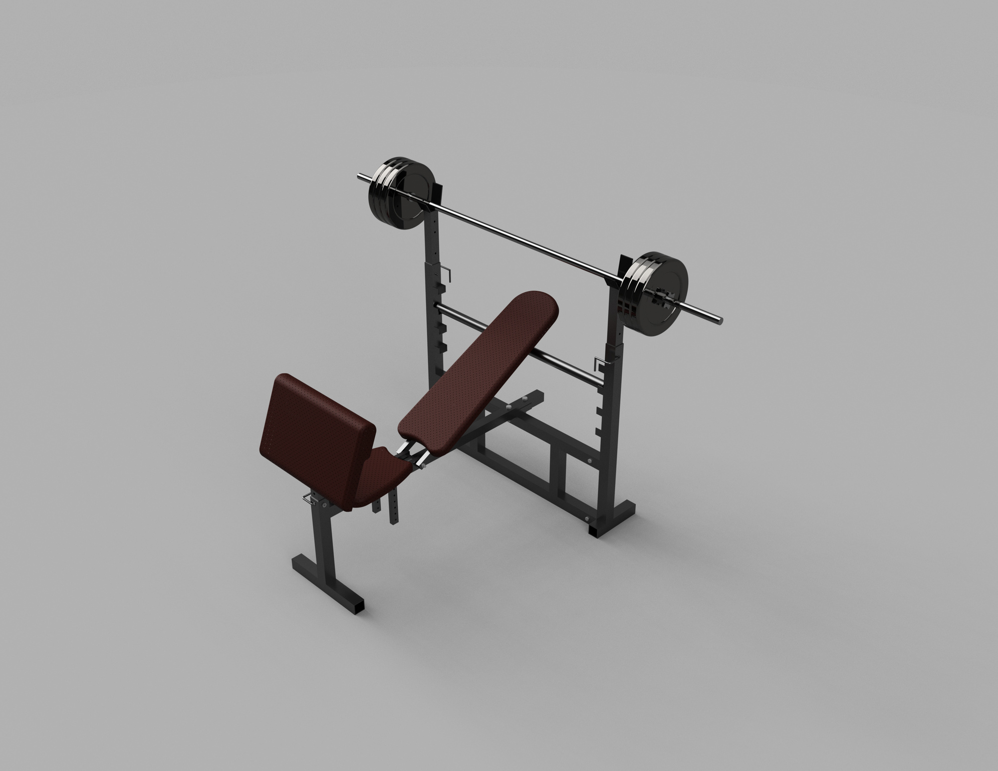 Gym bench with barbell and weightsAutodesk Online Gallery